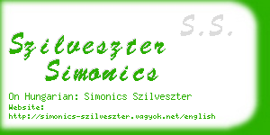szilveszter simonics business card